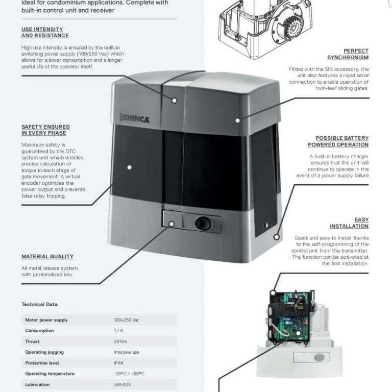 Automatic Sliding Gate, Mesin Otomatis Pembuka Pagar Beninca Italy